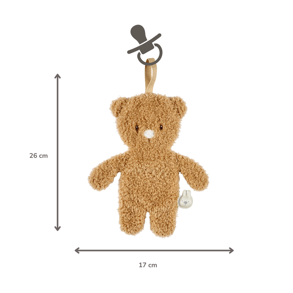 Knuffeldoekje / Speenkoord - 26 cm – Bear Doudou as Pacifier Holder – Beige