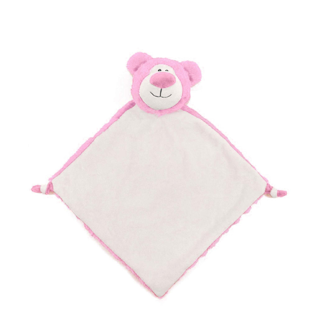 Roze beren knuffeldoekje - 30cm