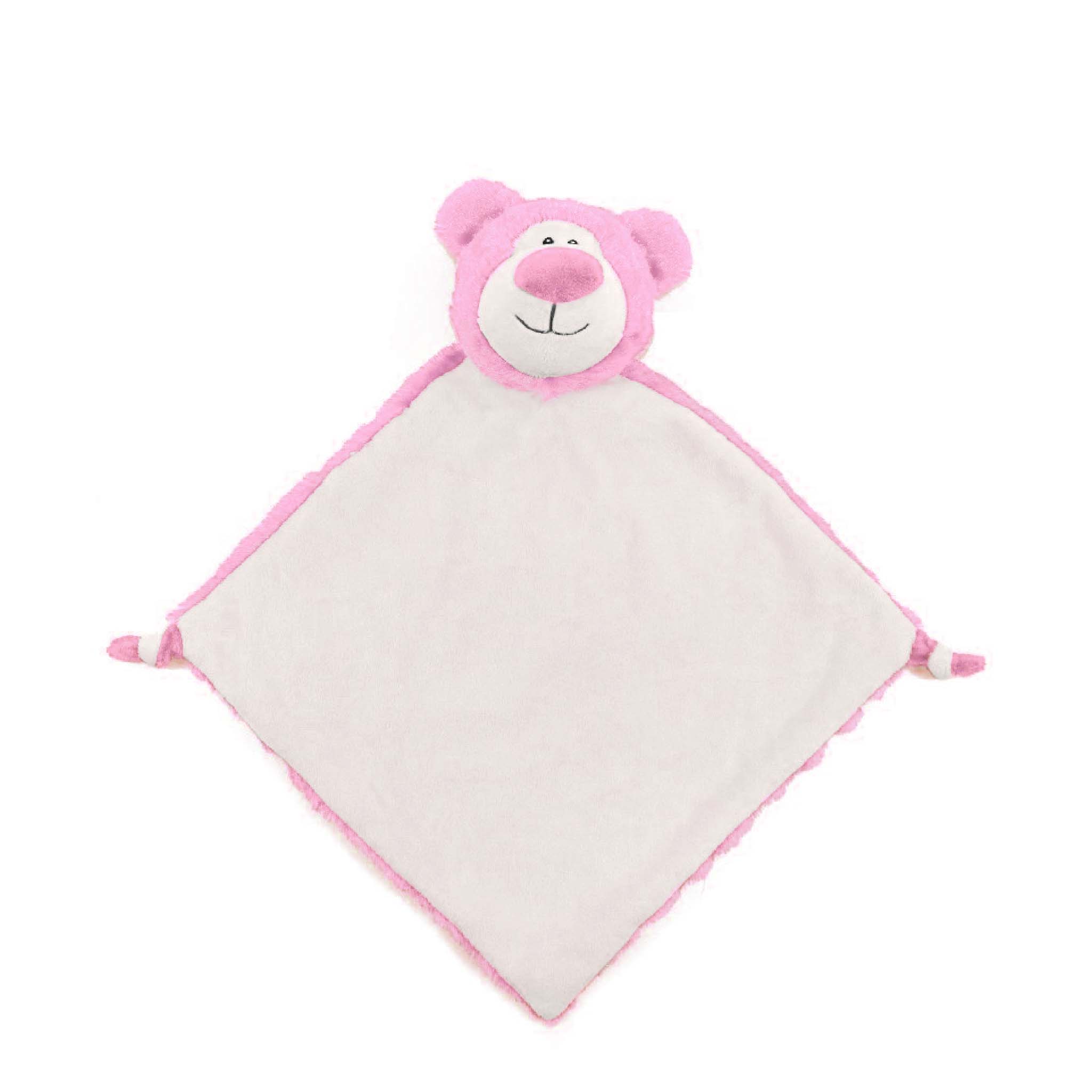 Roze beren knuffeldoekje - 30cm