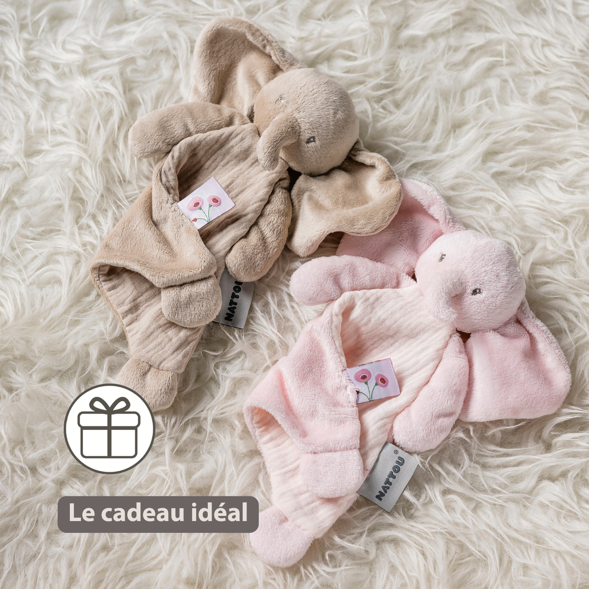 Knuffeldoekje - 25 x 20 cm - Elephant Doudou - Pink