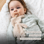 Knuffeldoekje / Speendoekje -  26 cm – Bunny Doudou as Pacifier Holder – Beige