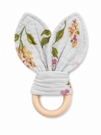 Bijtring - Organische Katoenen Mousseline Bijtring 16 cm x 8 cm - Madeliefje