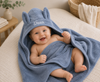 Babyhanddoek Konijntjesstof Dusty Blue