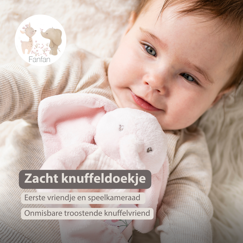 Knuffeldoekje - 25 x 20 cm - Elephant Doudou - Pink