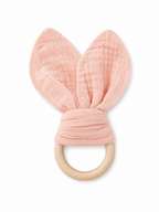 Bijtring - Organische Katoenen Mousseline Bijtring 16 cm x 8 cm - Pink