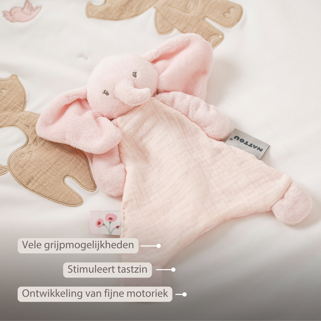 Knuffeldoekje - 25 x 20 cm - Elephant Doudou - Pink