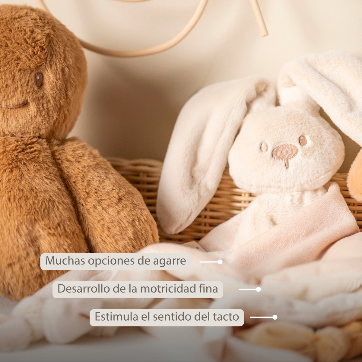 Knuffeldoekje - Lapidou Baby Comforter - 65 x 40 cm - Doudou Rabbit - Sand