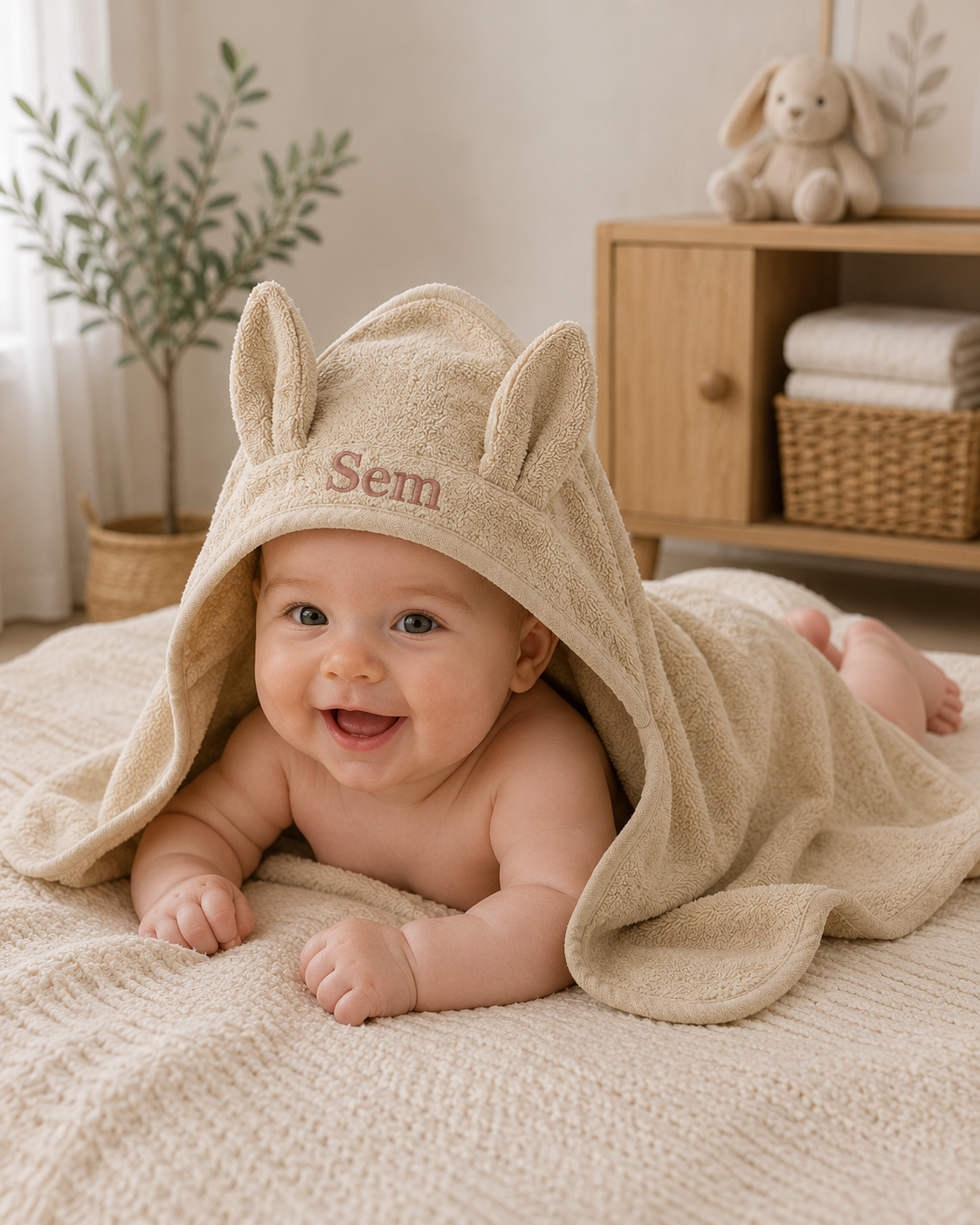 Babyhanddoek Konijn Sandshell