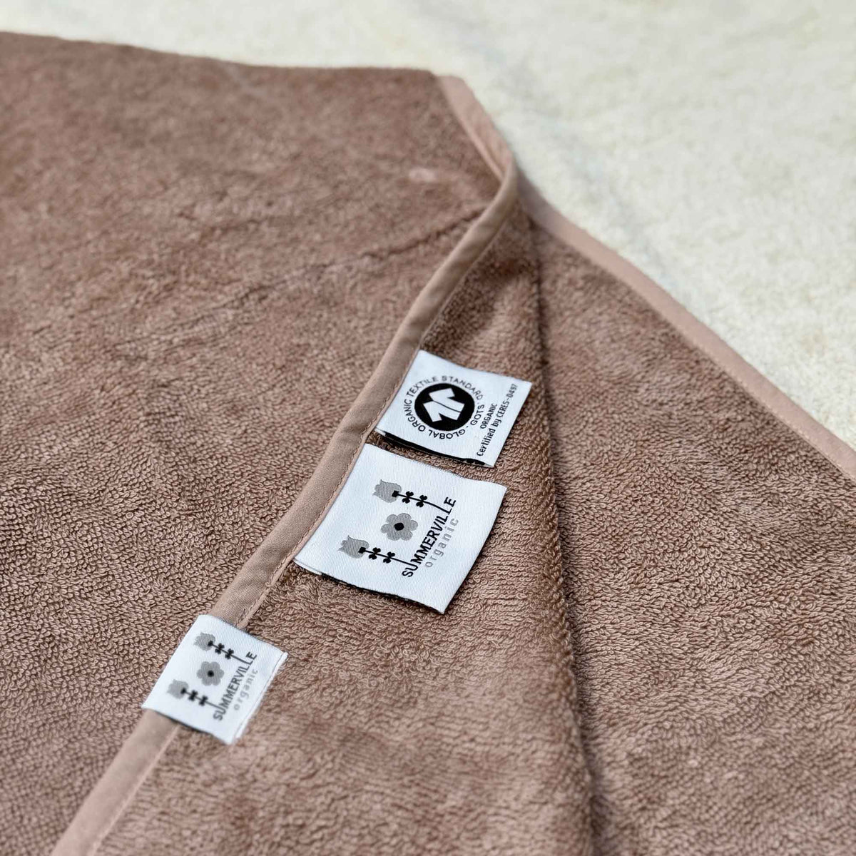 Organische Badponcho Konijn Warm Taupe
