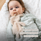 Knuffeldoekje / Speendoekje -  26 cm – Bunny Doudou as Pacifier Holder – Beige
