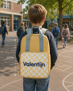 Kinderrugzak Geel Schaakpatroon
