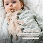 Knuffeldoekje / Speendoekje -  26 cm – Bunny Doudou as Pacifier Holder – Beige
