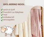 Babydeken - 100% Merinowol - Apollo - 75x100cm - Roze