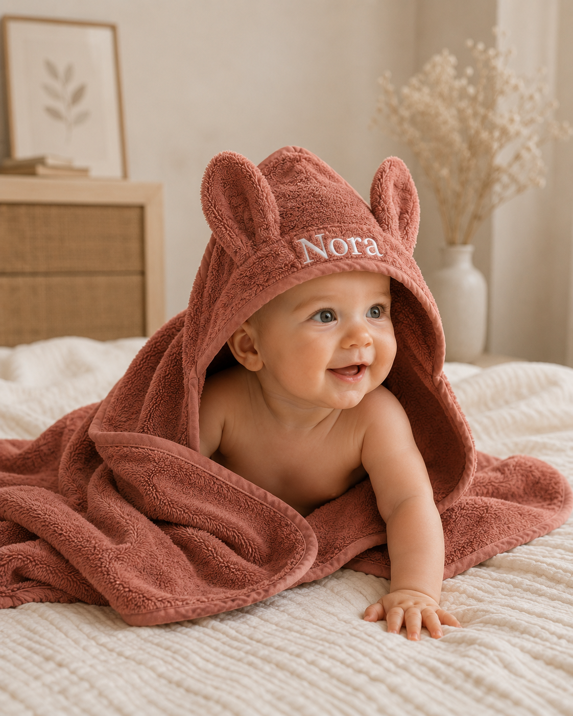 Babyhanddoek Konijnenoren Misty Rose