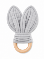 Bijtring - Organische Katoenen Mousseline Bijtring 16 cm x 8 cm - Taupe