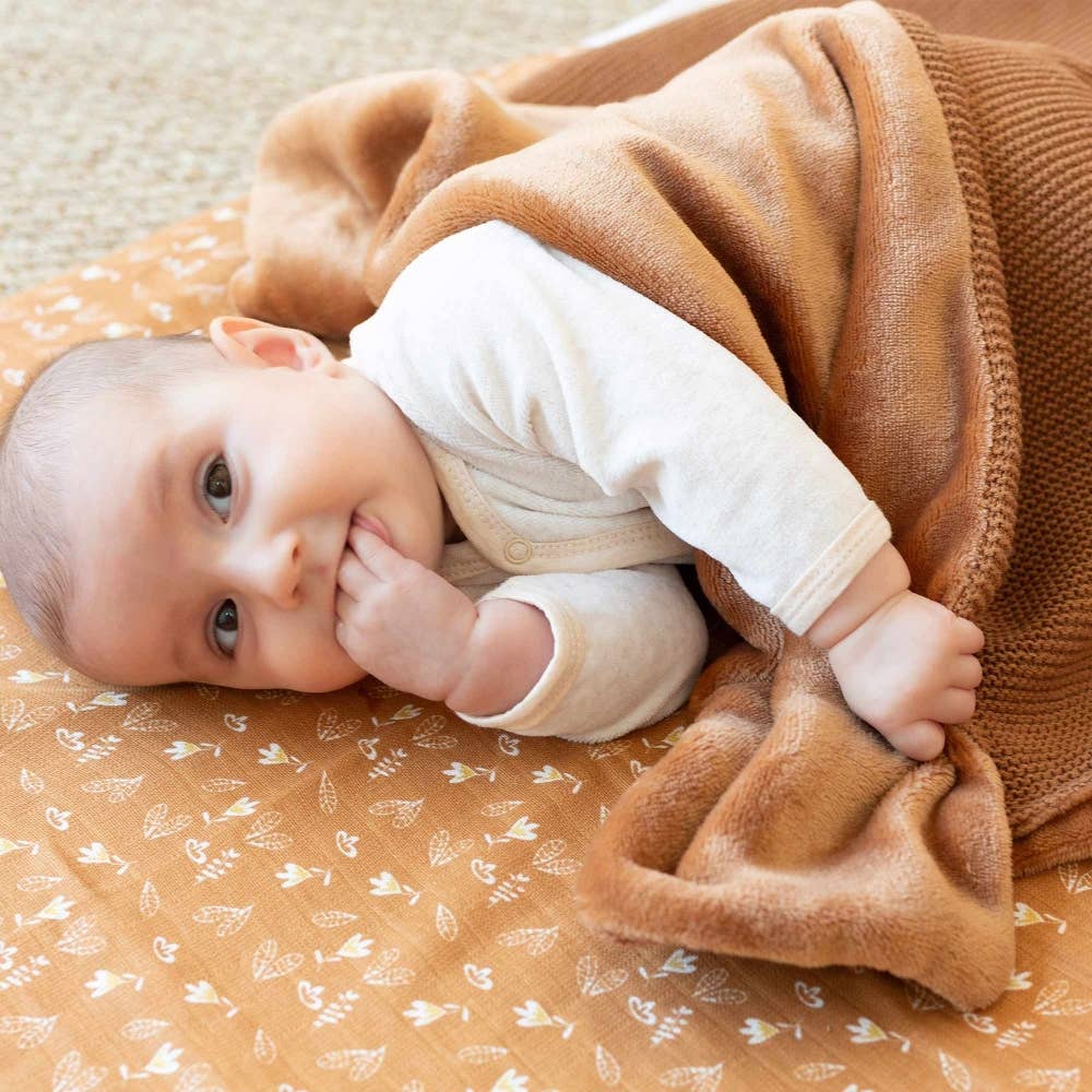 Babyledikantdeken Gebreid Flanel – Roze