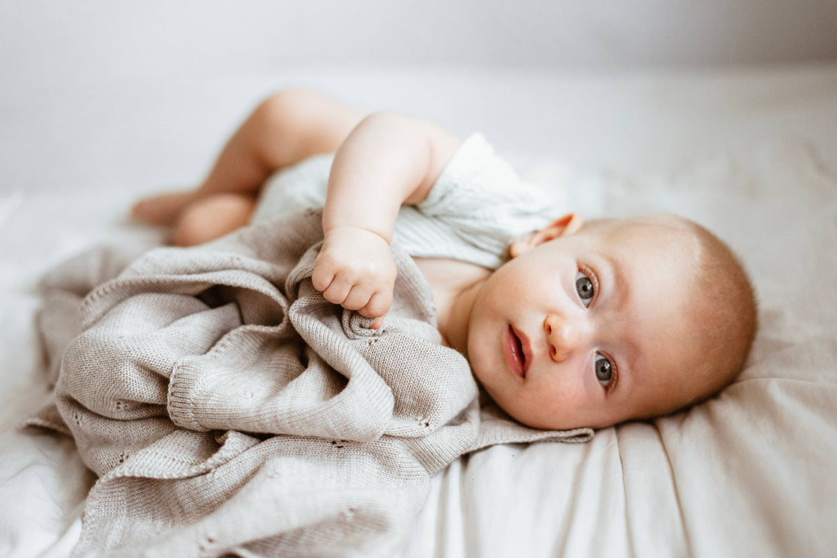 100% Merinowollen babydeken - Apollo - 75x100cm Gemaakt in PL: Taupe