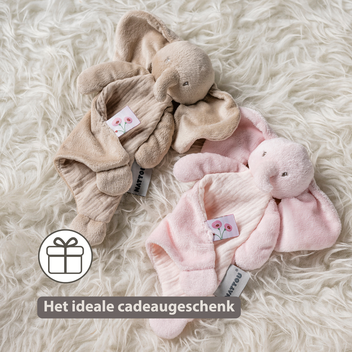Knuffeldoekje - 25 x 20 cm - Elephant Doudou - Pink