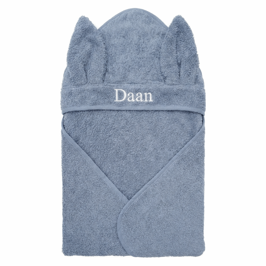Babyhanddoek Konijntjesstof Dusty Blue