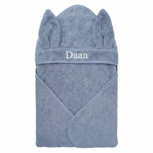 Babyhanddoek Konijntjesstof Dusty Blue