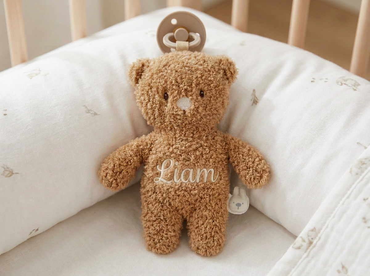Knuffeldoekje / Speenkoord - 26 cm – Bear Doudou as Pacifier Holder – Beige