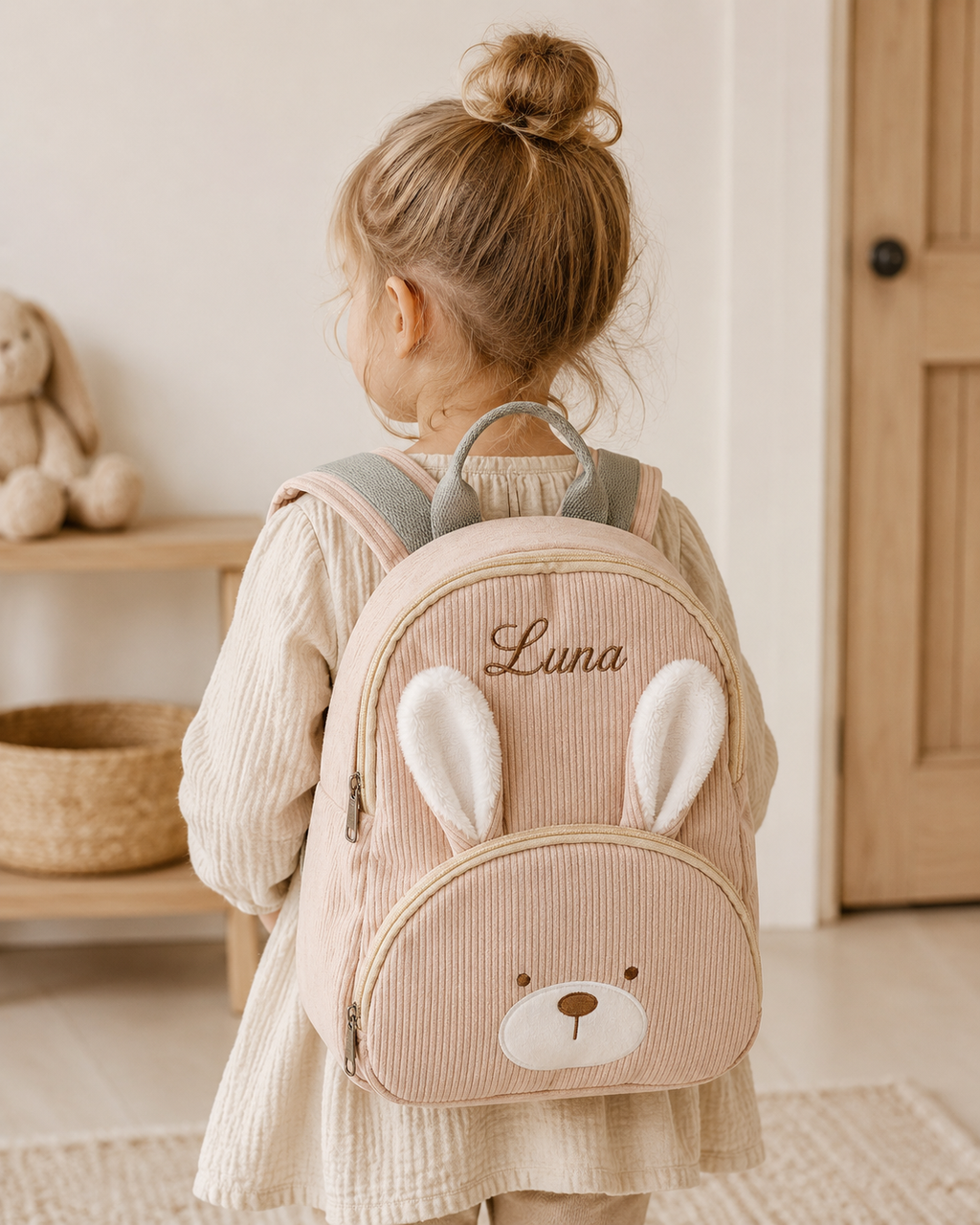 Rugzak - Lapidou Backpack - 28 cm - Preschool Backpack - Soft Rabbit Backpack - Sand