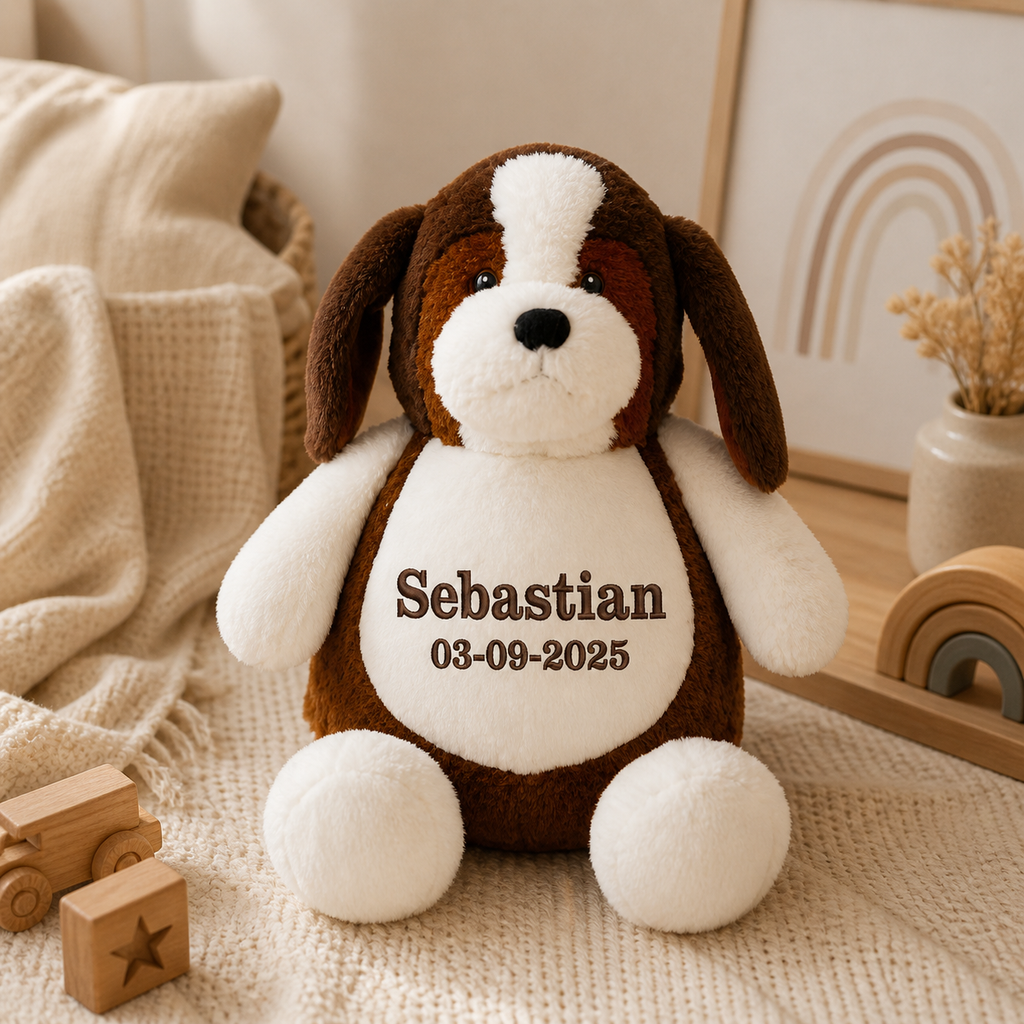 Beagle knuffelhond met uitneembare vulling - 43cm