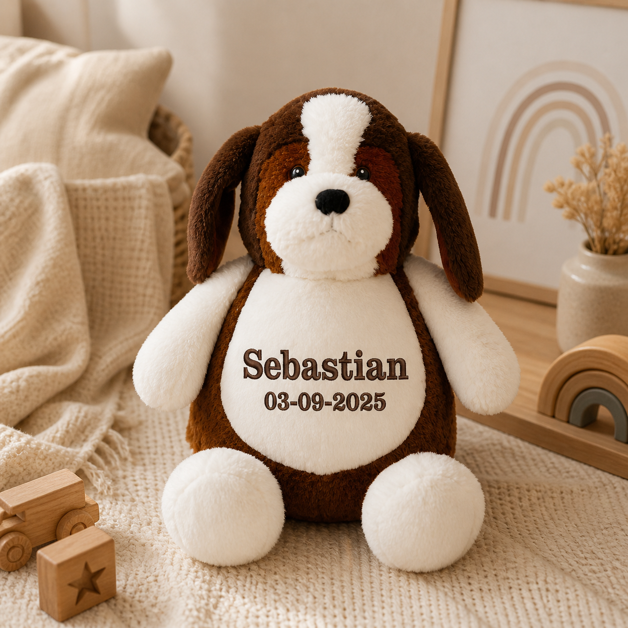 Beagle knuffelhond met uitneembare vulling - 43cm