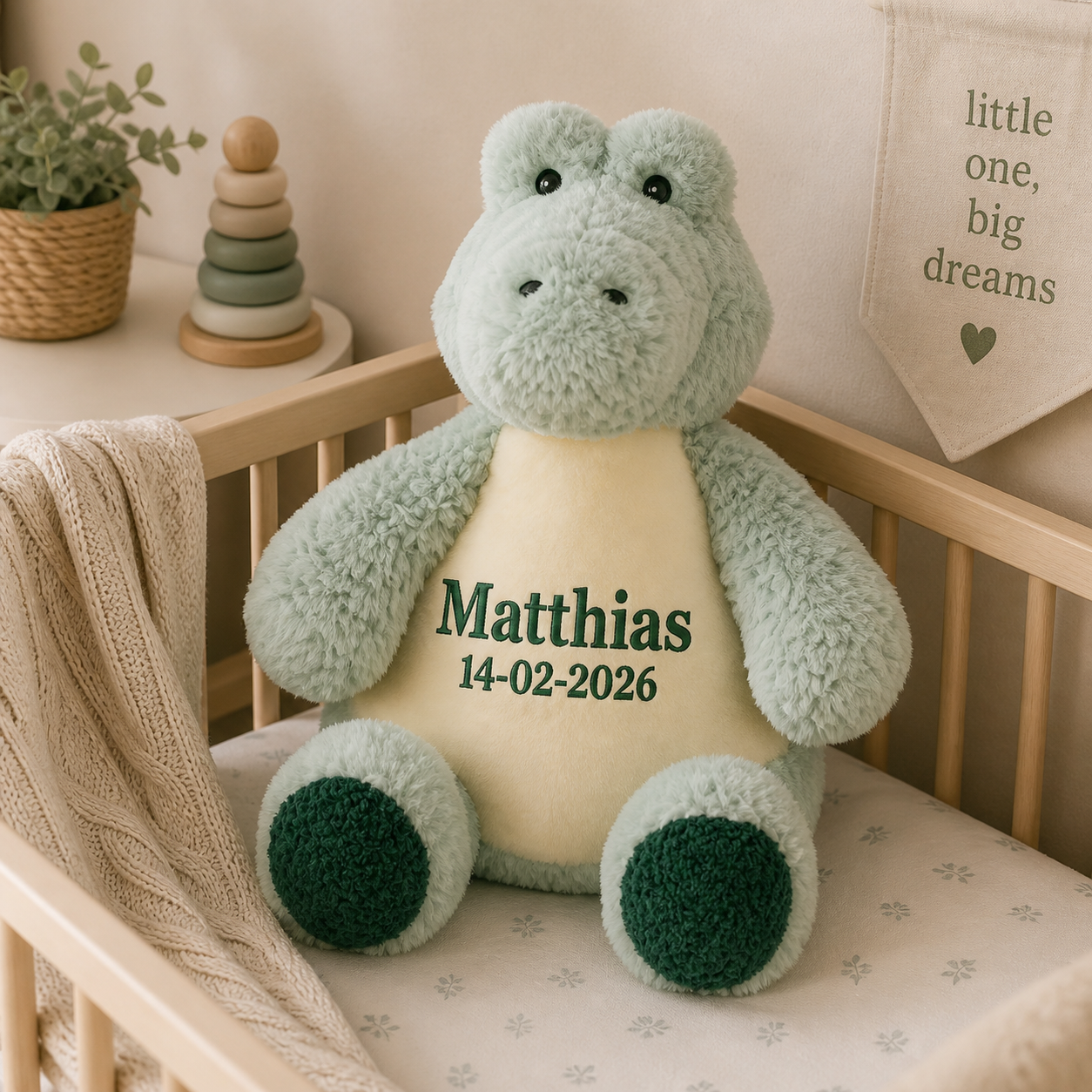 Baby Alligator knuffel met verwijderbare vulling - 43cm