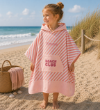 Gestreepte strandponcho Bloom & Blush M