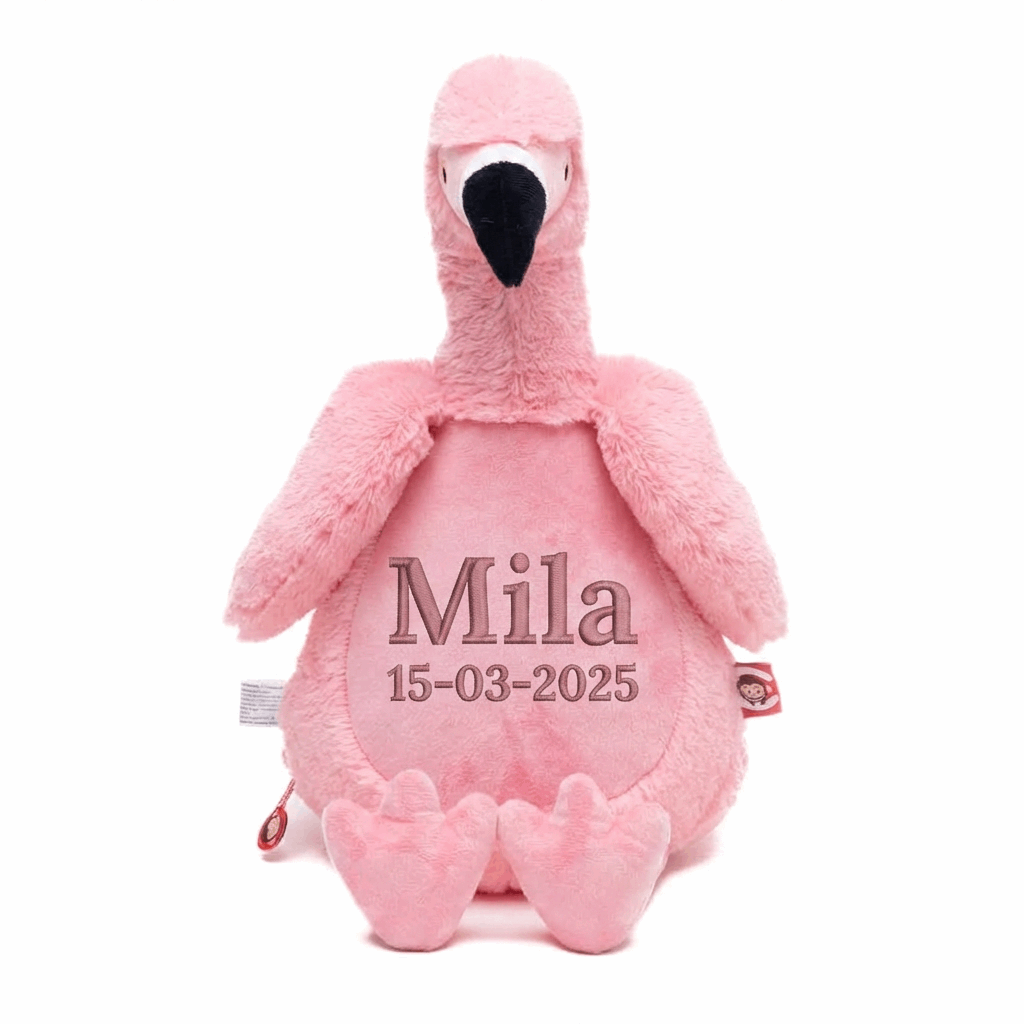 Flamingo met uitneembare vulling pod - 42cm