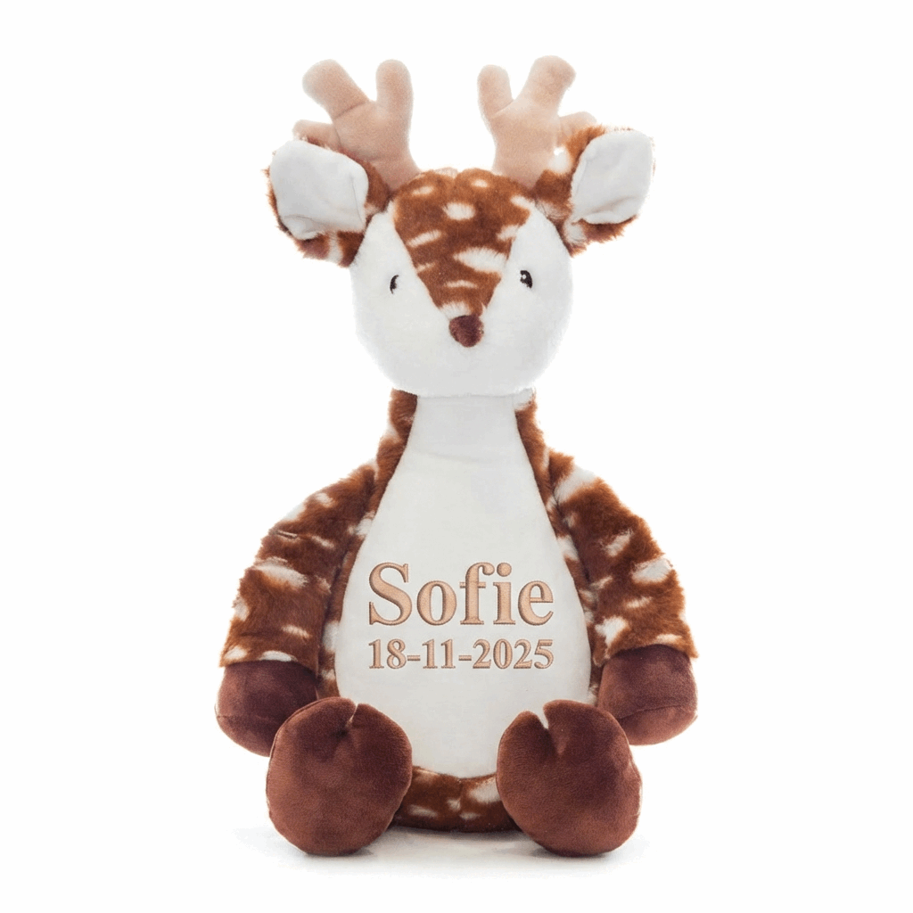 Knuffel hert Snowflake met uitneembare vulling - 43cm