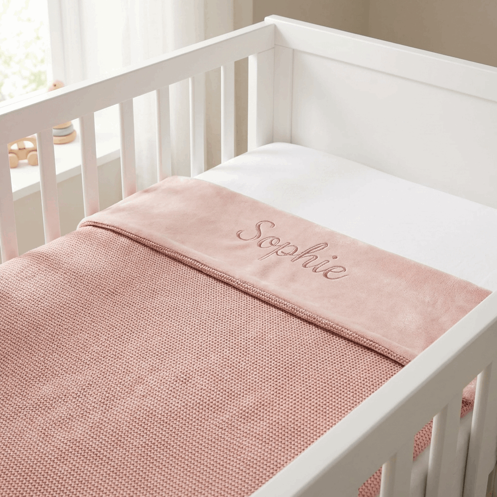 Babyledikantdeken Gebreid Flanel – Roze