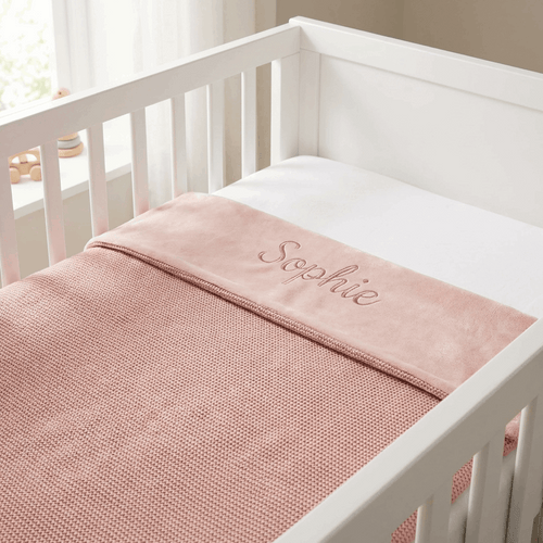Babyledikantdeken Gebreid Flanel – Roze