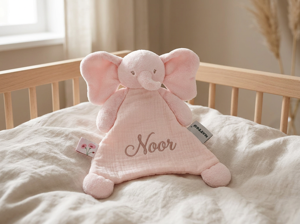 Knuffeldoekje - 25 x 20 cm - Elephant Doudou - Pink