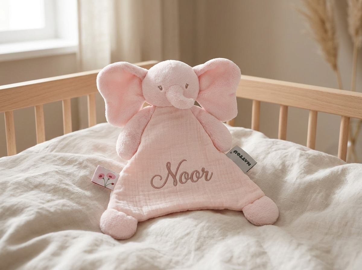 Knuffeldoekje - 25 x 20 cm - Elephant Doudou - Pink