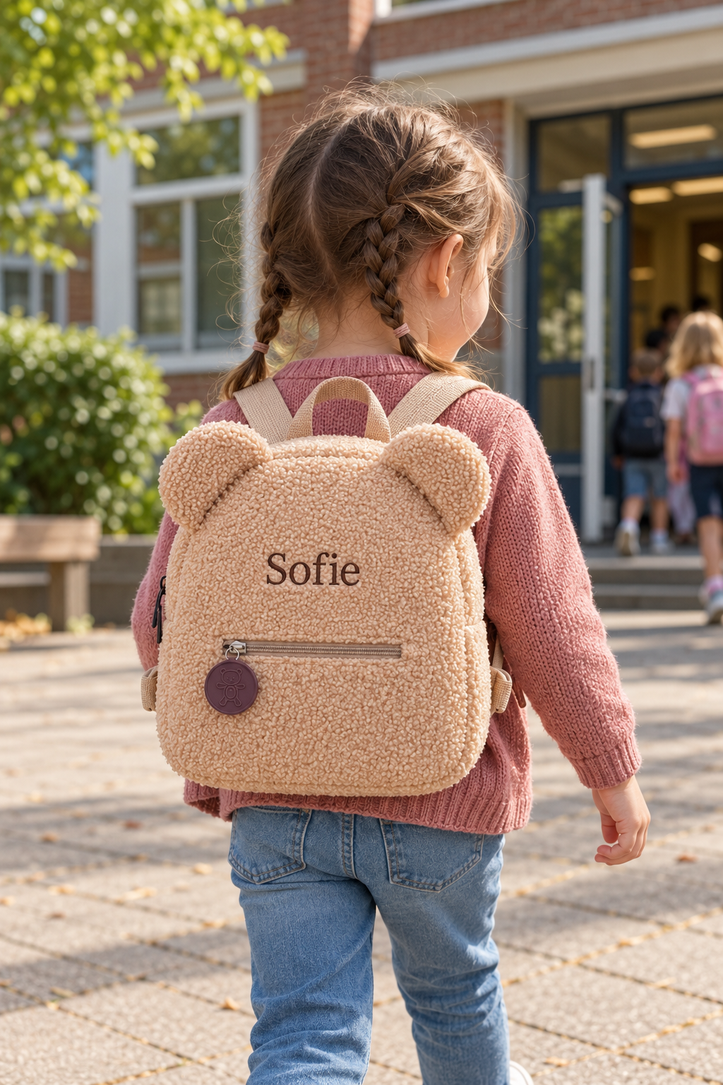Teddybeer peuterrugzak - 28cm - Beige