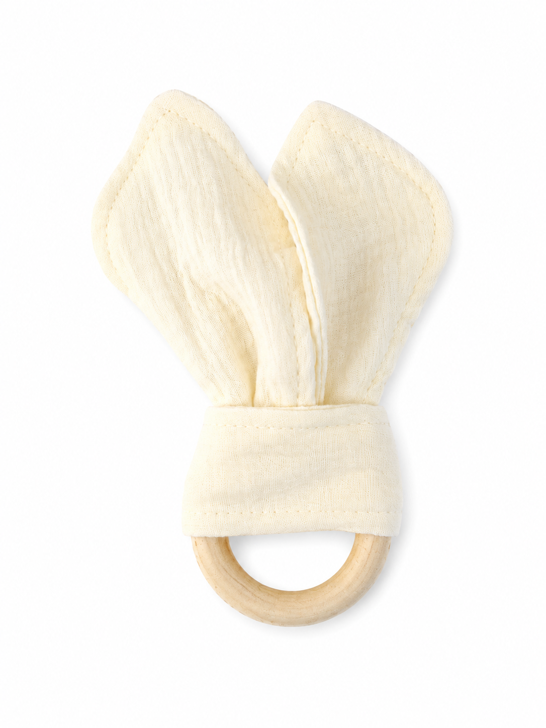Bijtring -  Organische Katoenen Mousseline Bijtring - 16 cm x 8 cm - Regenboog