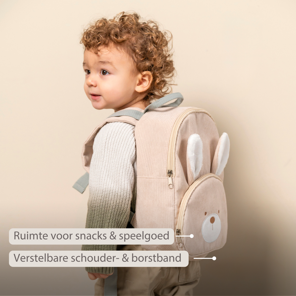 Rugzak - Lapidou Backpack - 28 cm - Preschool Backpack - Soft Rabbit Backpack - Sand