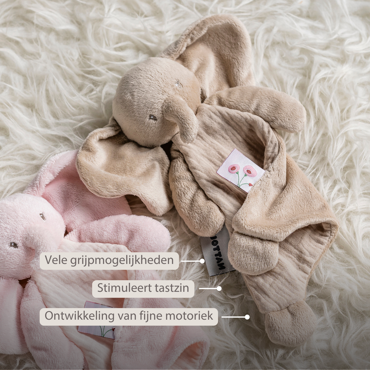 Knuffeldoekje - 25 x 20 cm - Elephant Doudou - Sand