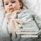 Knuffeldoekje / Speendoekje -  26 cm – Bunny Doudou as Pacifier Holder – Beige