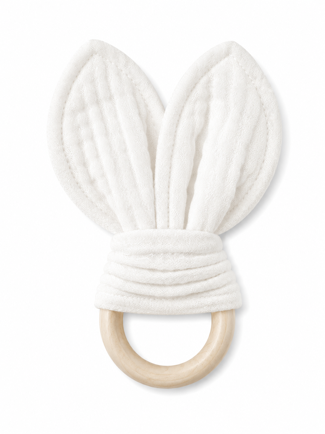 Bijtring - Organische Katoenen Mousseline Bijtring 16 cm x 8 cm - Beige/ bruin gevlekt