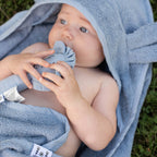 Babyhanddoek Konijntjesstof Dusty Blue