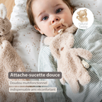 Knuffeldoekje / Speendoekje -  26 cm – Bunny Doudou as Pacifier Holder – Beige