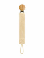 Speenkoord van biologisch katoen met anti-verliesclip - crème